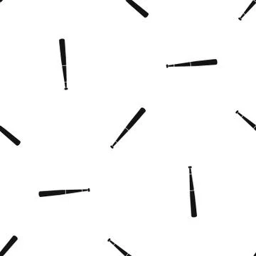 Black baseball bat pattern seamless black Stock Illustration