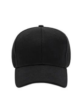 Black baseball cap front view Stock Photos