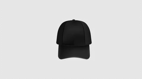 A black baseball cap icon concept animation with alpha channel Stock Footage 270144056