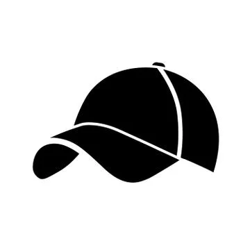 Black baseball cap icon Stock Illustration