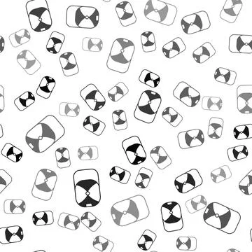 Black Baseball cap icon isolated seamless pattern on white background. Sport イラスト素材
