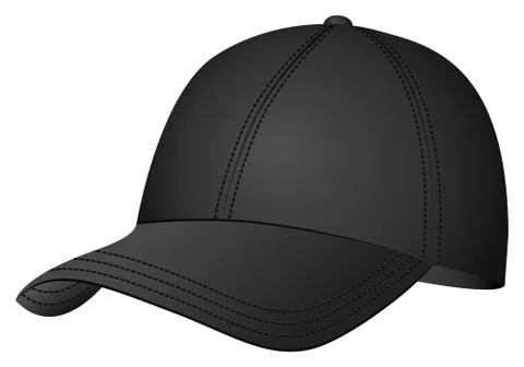 Black baseball cap Stock Illustration