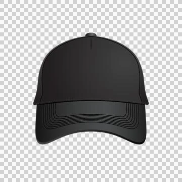 Black Baseball Cap Mockup Front View Stock Illustration