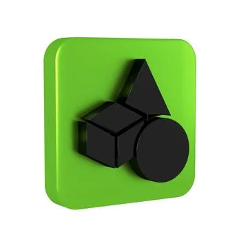 Black Basic geometric shapes icon isolated on transparent background. Green.. 스톡 일러스트