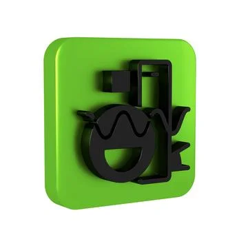 Black Basic geometric shapes icon isolated on transparent background. Green.. Illustrazione stock