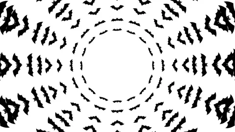 Black bat circle background white Stock Footage 251573987