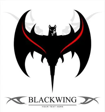 Black Bat. Dark wing. Illustrazione stock