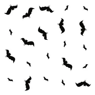 Black bat flying background pattern Illustrazione stock