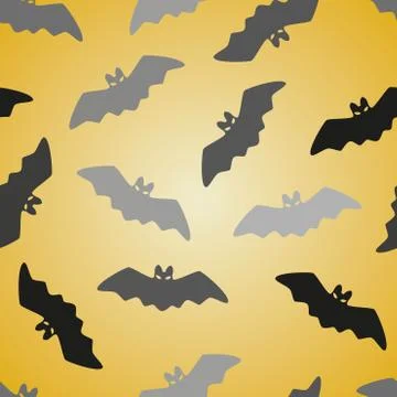 Black bat seamless pattern Stock Illustration