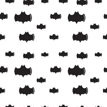 Black bat shape vector illustration on white color background. Seamless pat.. Stock-Illustration