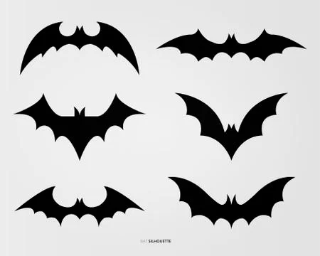 Black bat silhouette vector design Stock Illustration