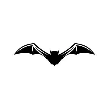 Black Bat Silhouettes Vector Icons Isolated on White Background Stock Illustration