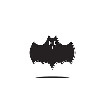 Black bat vector illustration isolated on white background. Horror or Hallo.. Illustrazione stock