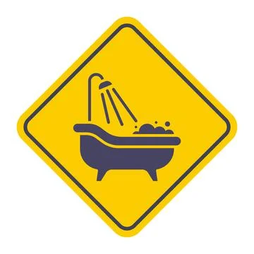 Black bath and shower icon. Stock Illustration