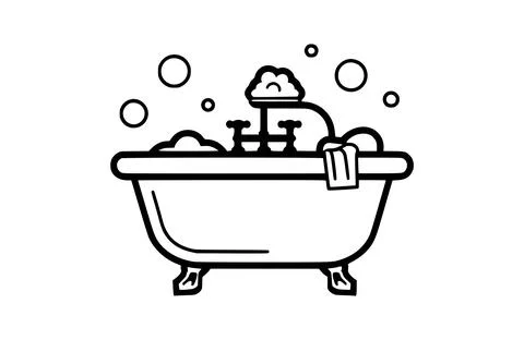 Black bath icon isolated on white background. Beautiful Bath icon. Stock Illustration