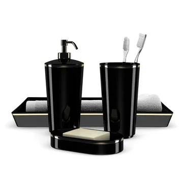 Black Bathroom Fixtures 3D Model