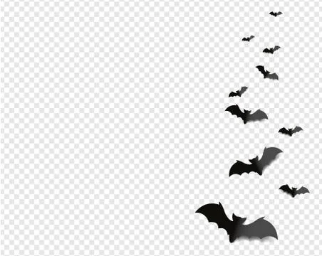 Black Bats Isolated transparent Background Stock-Illustration