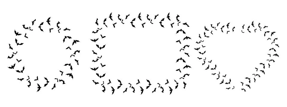 Black Bats in the shape Black heart pattern Vector illustration Illustrazione stock