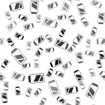 Black Battery for camera icon isolated seamless pattern on white background Stock Illustration