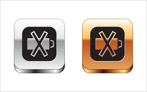 Black Battery charge level indicator icon isolated on white background. Sil.. Stock Illustration