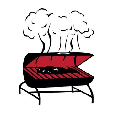 Black BBQ Grill icon Stock Illustration