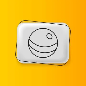 Black Beach ball icon isolated on yellow background. Children toy. Silver r.. Stock Illustration