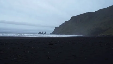 Black beach Iceland 3 Stock Footage 78254696