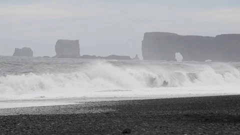 Black beach Iceland 6 Stock Footage 78254745