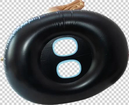 Black beach inflatable swan Stock Illustration