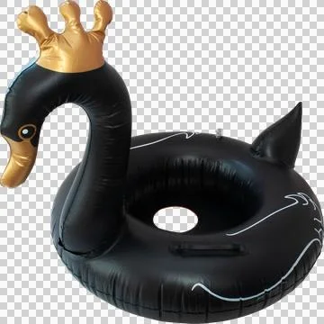 Black beach inflatable swan Stock Illustration