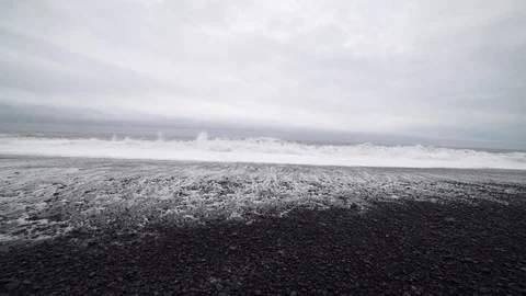 Black beach pov Video stock 78255551