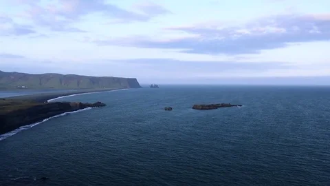 Black beach. Reynisdrangar, Vik Stock Footage 82321961