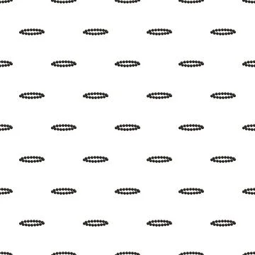 Black beaded necklace pattern repeating on white background Stock Illustration