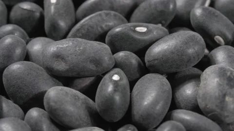 Black beans close up. Macro. 4K video. Organic legumes. 動画素材 143033876