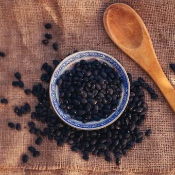Black beans Stock Photos