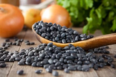 Black beans Stock Photos