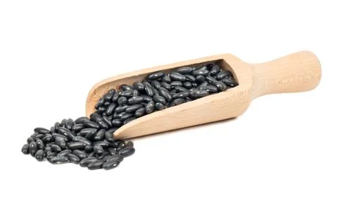 Black beans in scoop Stock Photos