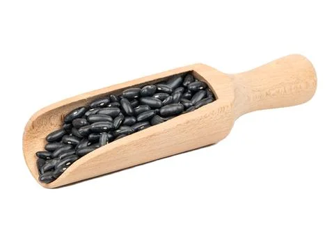 Black beans in scoop Stock Photos