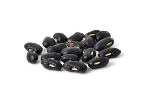Black beans on white background Stock Photos