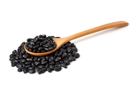 Black beans on white background Stock Photos