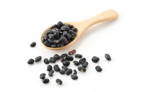 Black beans on white background Stock Photos
