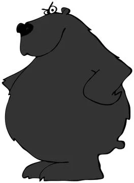 Black bear with paws on its hips Stock Illustration