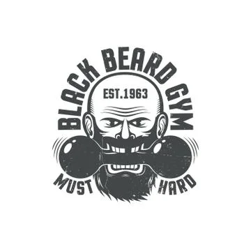 Black beard gym Stock Illustration