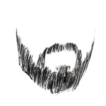 The  black beard isolated on white background Stock Illustration