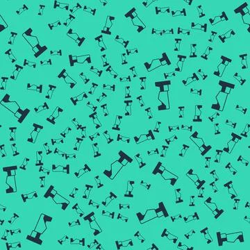 Black Bed icon isolated seamless pattern on green background. Vector Illustrazione stock