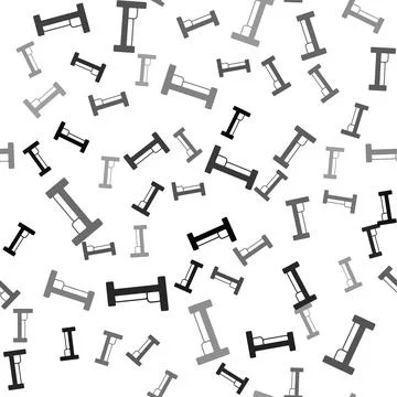 Black Bed icon isolated seamless pattern on white background.  Vector イラスト素材