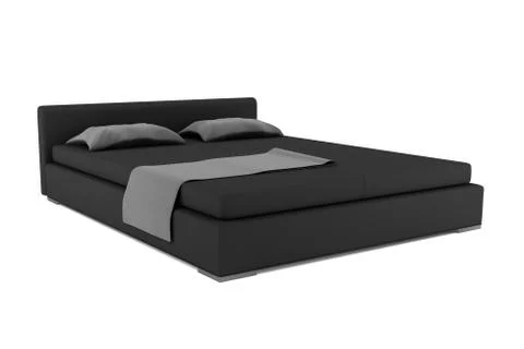 Black bed isolated on white background with clipping path Stock Illustration
