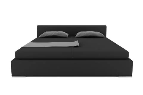 Black bed isolated on white background with clipping path Stock Illustration