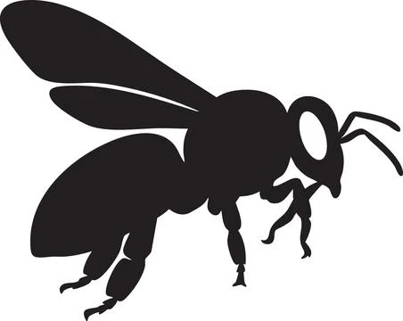 Black Bee Silhouette Icon Illustrazione stock