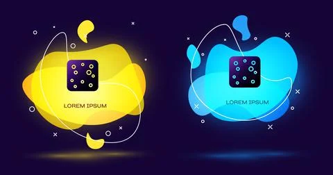 Black Beer bubbles icon isolated on black background. Abstract banner with Stock Illustration